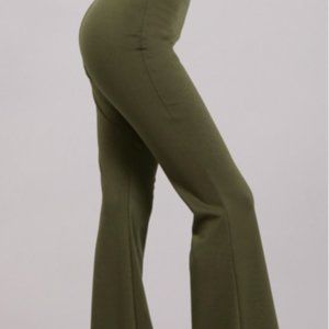 Papaya Green Bell Bottom Leggings